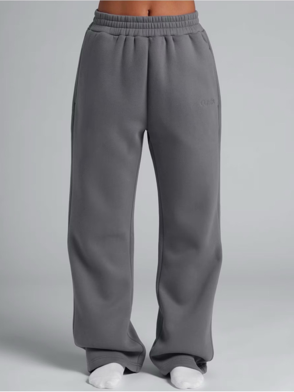 Comfrt Signature Straight Leg Sweatpants Unisex and color is Steel Gray